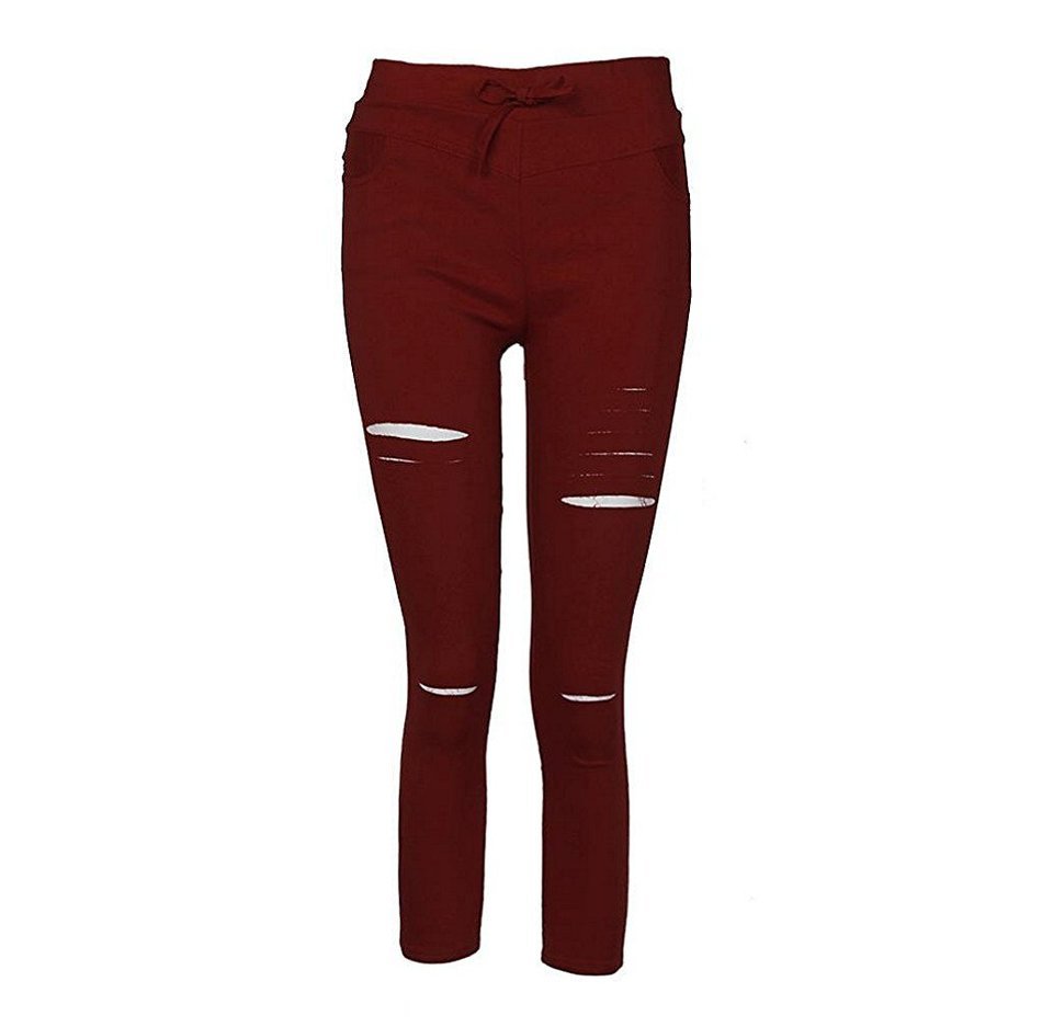Pencil Pants,Morecome Women Skinny Ripped Pants High Waist Stretch Slim Pencil Trousers N2