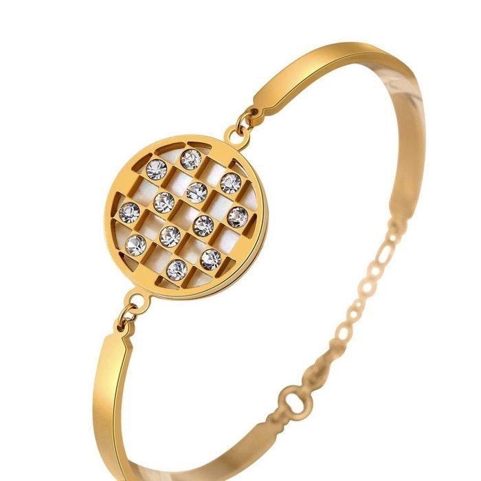 AutumnFall Women's Swarovski Crystal Accented Gold-Tone and Black Bangle Watch with Bracelet Set (609GB) N72