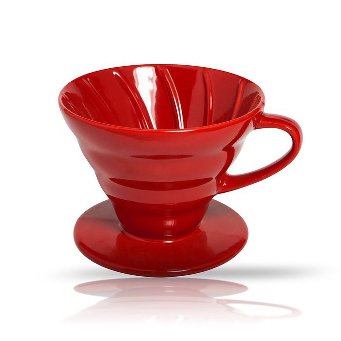 Premium Ceramic Manual Brewing Pourover Coffee 02 Dripper Filter Cup in Red