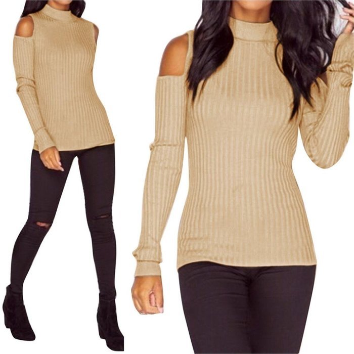 Women's Blouse,Laimeng Round neck Cotton blend Long Sleeve Knitted Pullover Sweater Slim Jumper Blouse (M, Black) N3