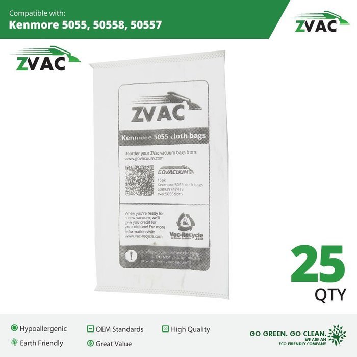 15 Microlined Kenmore Canister Allergen Cloth Vacuum Bag Designed to Fits Kenmore Canister Type C, 5055, 50558... N6