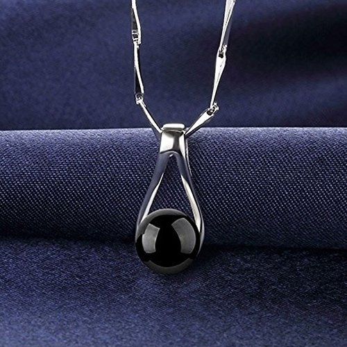 New 925 Silver Black Onyx Pendant Necklace Girls Fashion Jewelry N3
