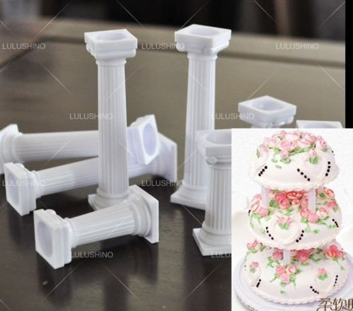 Anyana 4Pcs set Roman Column Tiers Plate Set Cake Wedding Birthday Party Decoration