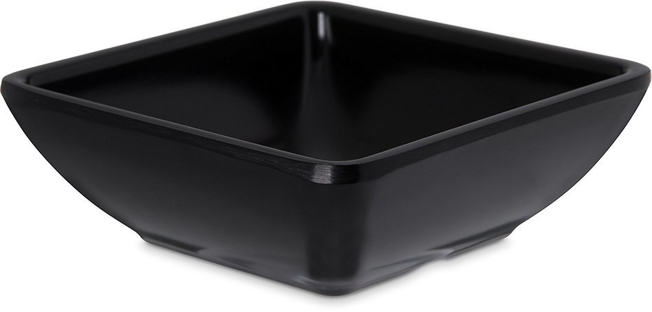 Carlisle 086003 Melamine Single Square Ramekin, 2-oz. Capacity, 2-3/4 x 2-3/4 x 1", Black (Case of 48) N2