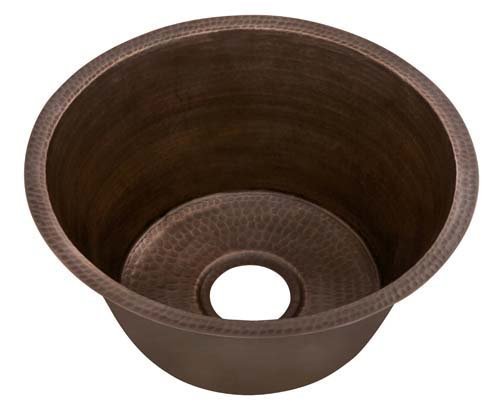 Belle Foret BFC3KITWC Large Round Copper Kitchen Sink with Flat Bottom, Weathered Copper by Belle Foret