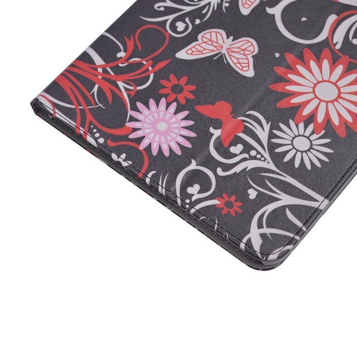 Seedan Folio Stand Case for Samsung Galaxy Tab 4 10.1 (10.1 inch, SM-T530 / T531 / T535) Black Butterfly Flower... N2