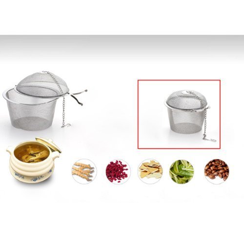 Sonline Tea Stainless Strainer Locking Tea Spice Mesh Herbal Ball Diam 6.5cm