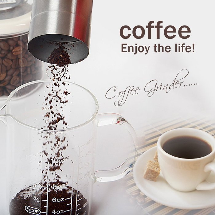GD [2015 New Generation] Stainless Steel Manual Hand Crank Coffee Burr Mill Coffee Been Grinder N2