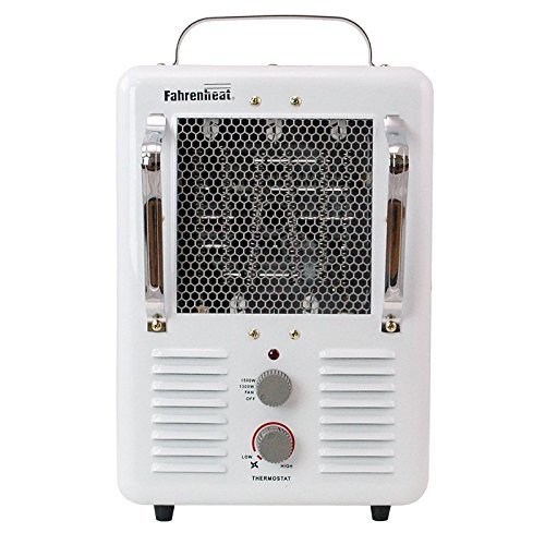 Qmark MMHD1502T Deluxe Portable Fan Forced Utility Heater - MMHD White Baked Enamel N5