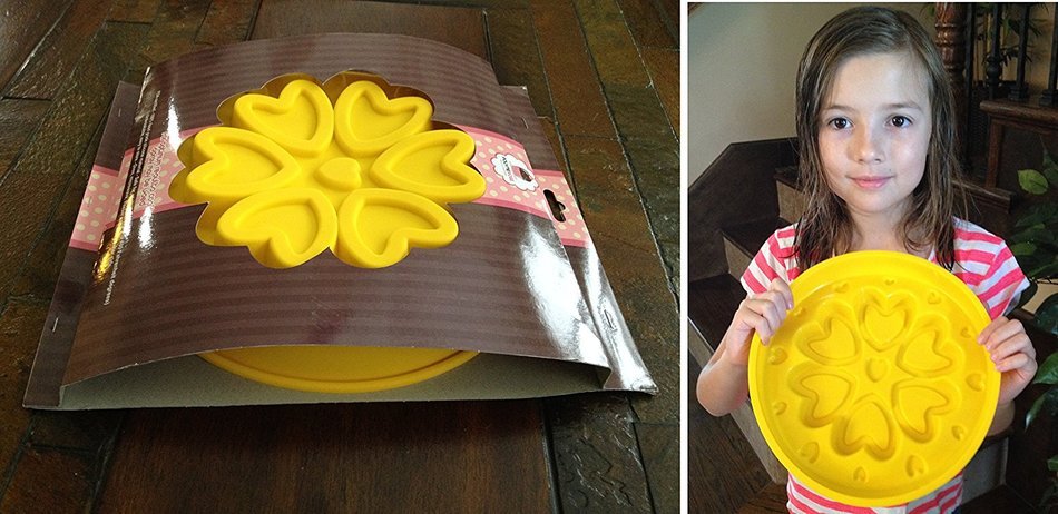 TWO TIERS Hearts Flower Mold Pan 6 Cups, 10" Diameter - Silicone by Polymerose