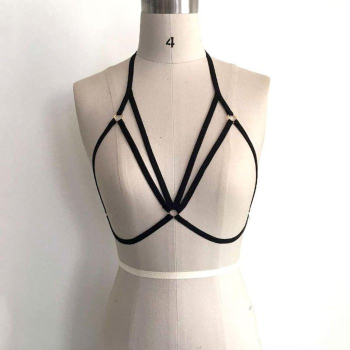Underwear ，Beautyvan Comfortable Fashion Womens Elastic Bra Strappy Hollow Out Bra Bustier (L, Black) N3
