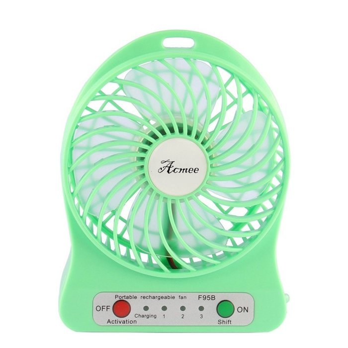 Acmee&reg; 4-inch Mini Hand Held Portable USB Fan Powered by Premium 2600mAh 18650 Lithium Rechargeable Battery, 4... N16