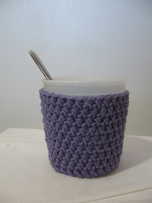 Handmade Crochet Ice Cream Pint Cozy in Lavender N2