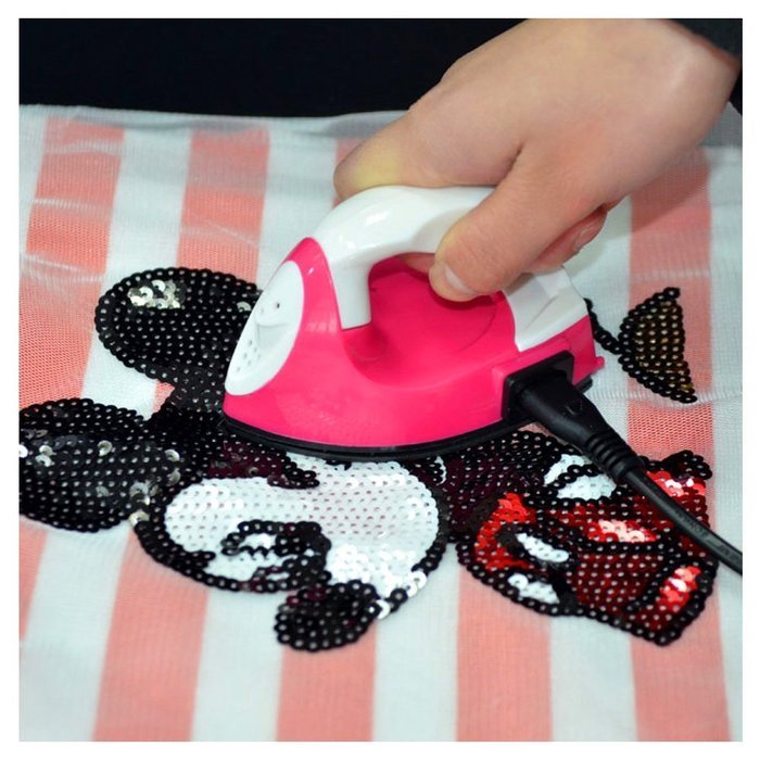 Glodeals Mini Iron DIY Crafting Ironing 180℃ Portable Small Irons Ironing Tools Pink N4