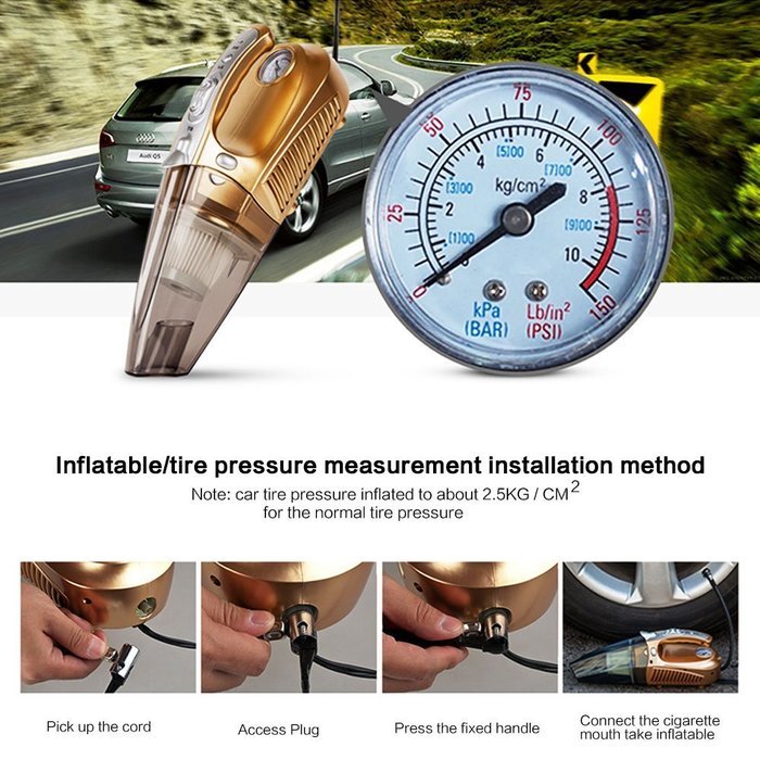 Car Vacuum Cleaner, Ideashop 4 in 1 Protable 12V 100W Handheld Auto Vacuum Cleaner Wet and Dry Dual-use With LED... N6