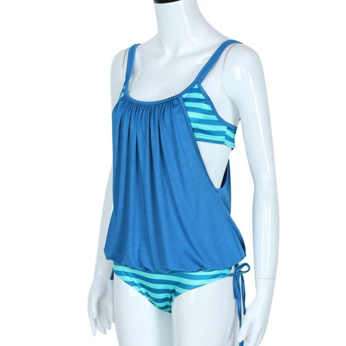 HOT Sale!MOKINGTOP,Canserin Women Striped Splicing Spaghetti Strap Swimwear N5