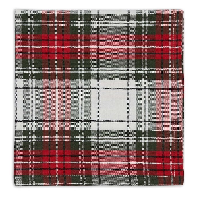 DII Christmas Holiday Holly Jolly Plaid Napkin, Set of 6 N44