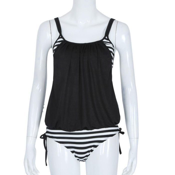 HOT Sale!MOKINGTOP,Canserin Women Striped Splicing Spaghetti Strap Swimwear N6