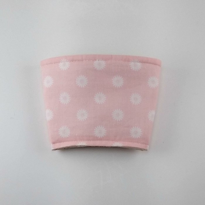 Pink and White Daisies, Reusable Coffee Cup Sleeve, Cup Cozy, Fits 12, 16 and 20 oz cups