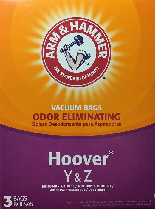 Arm & Hammer Odor Eliminating Vacuum Bags, Hoover Y & Z, 3-pack N2