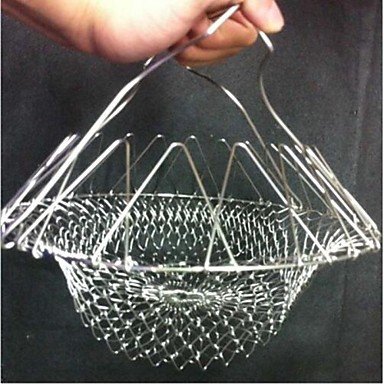 Y&XL&H Chef Basket Foldable Steam Rinse Strain Fry Poach Boil Basket Strainer Net