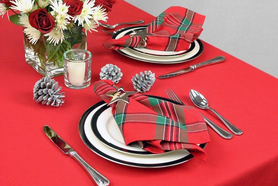 DII Christmas Holiday Holly Jolly Plaid Napkin, Set of 6 N52