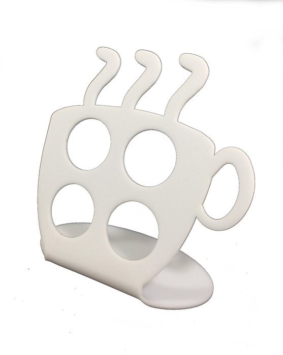 Marketing Holders 4- Slot Acrylic K-Cup Holder - Coffee Cup Shape (with handle) (Translucent Orange)