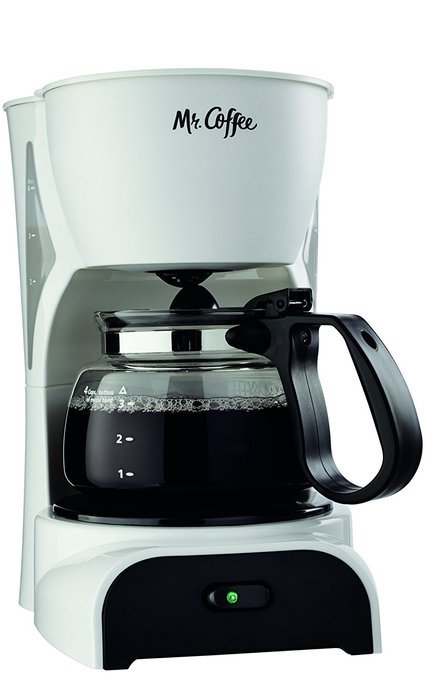 Mr. Coffee DR4MC 4-Cup Coffeemaker, White