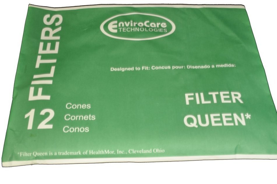 Filter Queen Cones. EnviroCare Replacement Brand. 12 filter cones in pack