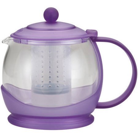 BonJour Tea "Prosperity" Borosilicate Glass Teapot with Plastic Frame, 42-Ounce //Color:French Lavender