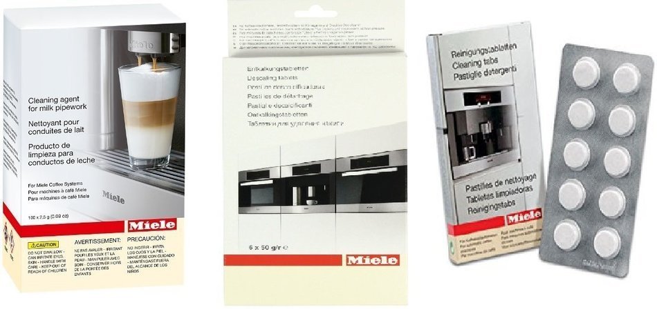 Miele Coffee Machine Cleaning Bundle: Descaling Tablets (6) PLUS Cleaning Tablets (10) PLUS Cleaning agent for...