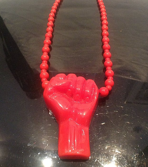 Limited edition Hand made "Power to the people" pendent beads necklace N5