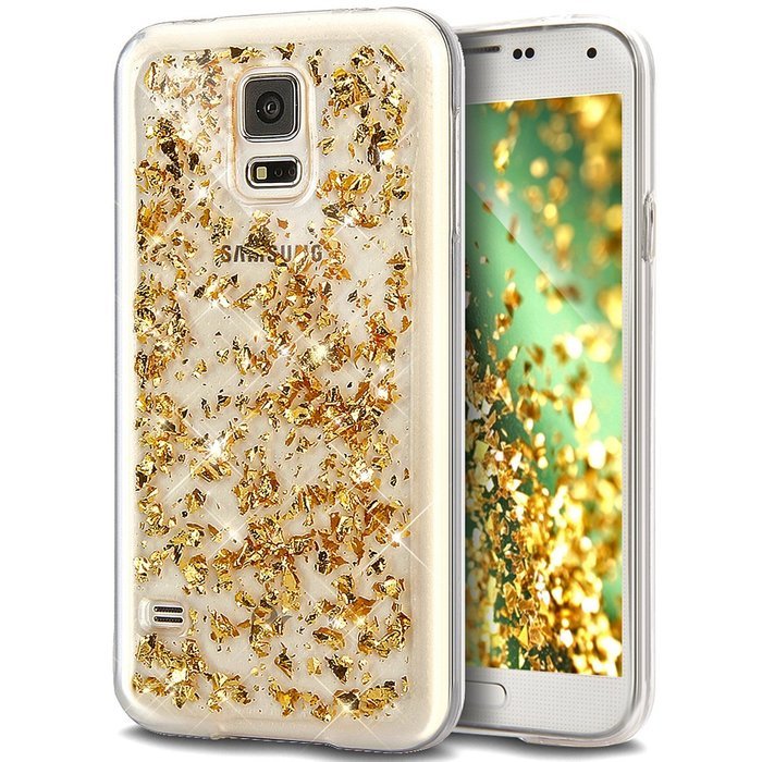 Galaxy S5 Neo Case,Galaxy S5 Case,ikasus Ultra Thin Clear Crystal Bling Shiny Giltter Rhinestone Clear Rubber... N15