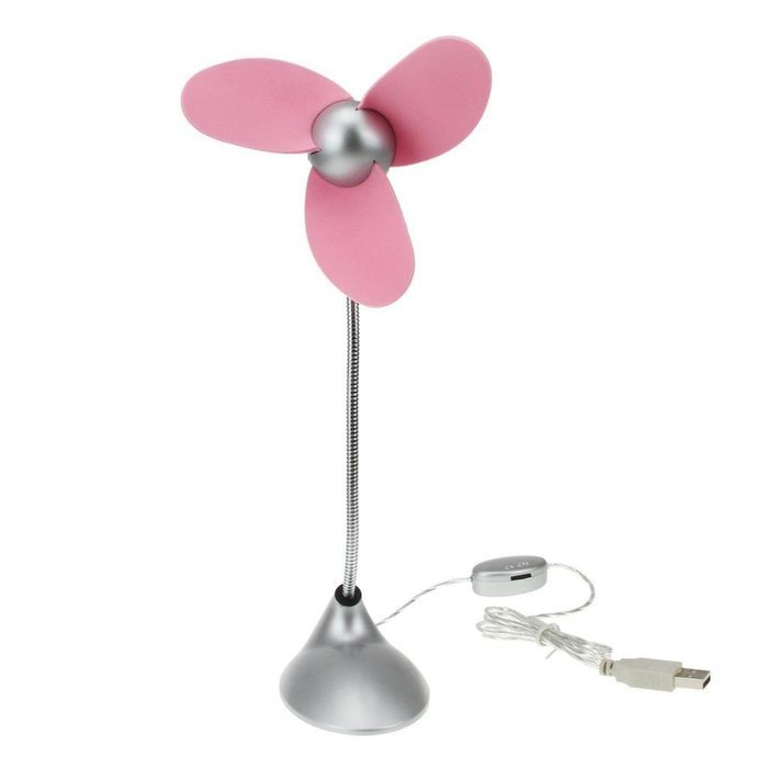 Starsource USB Foldable Portable Three Fan Blade Mini Desktop Fan With ON/OFF Switch ( Pink ) N5