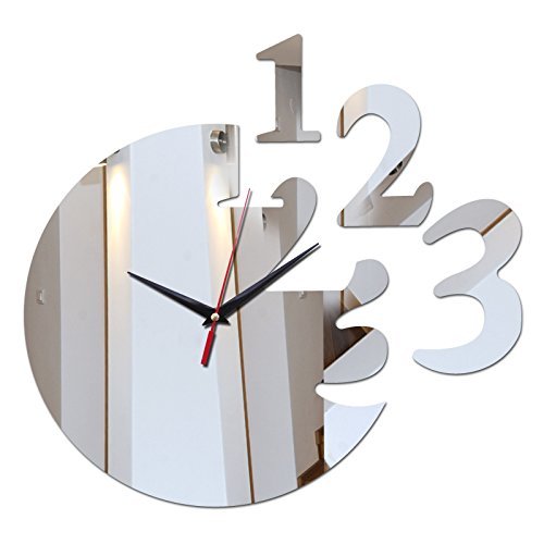 EverTrust(TM) new arrival home decoration acrylic mirror wall clock safe modern design large digital watch sticker