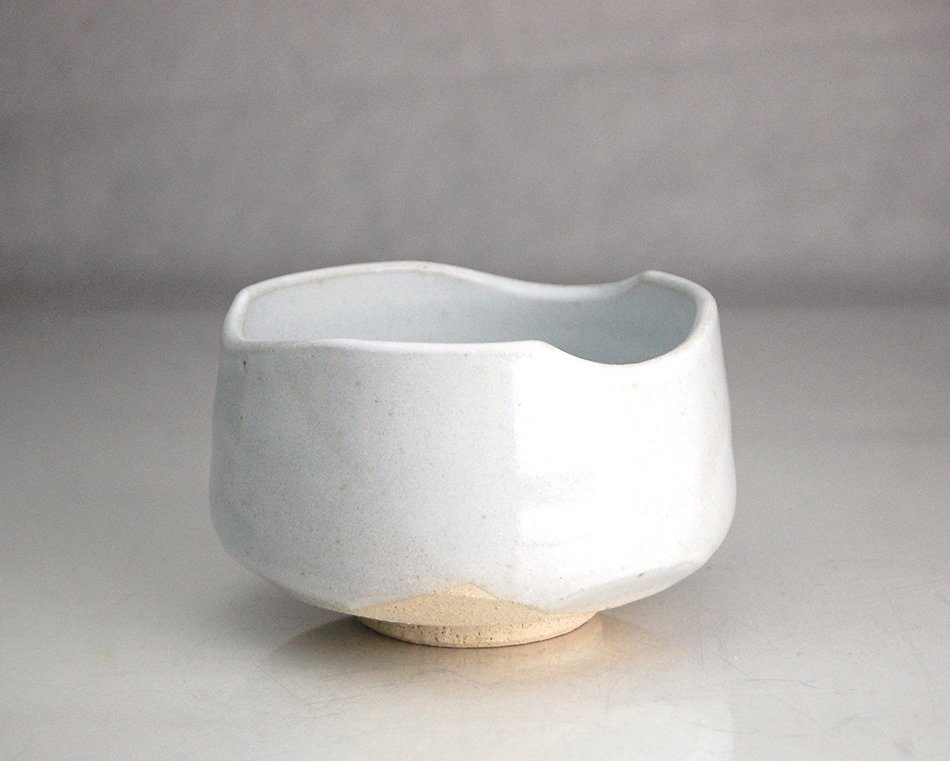 White Kohiki Japanese Ceremony Tea Bowl | Chawan | #47114 | Hand Made | Kohiki Minoyaki | White | 15oz | Japan | N2