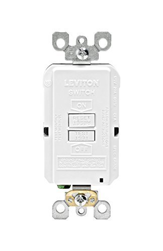 Leviton GFRBF-W Self-Test SmartlockPro Slim Blank Face GFCI Receptacle with LED Indicator, 20 Amp, White by Leviton