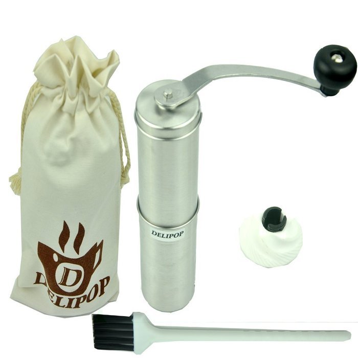 Delipop ES66 Manual Coffee Grinder Premium Stainless Steel With Adjustable Ceramic Burr 7.5inch Length Including... N2