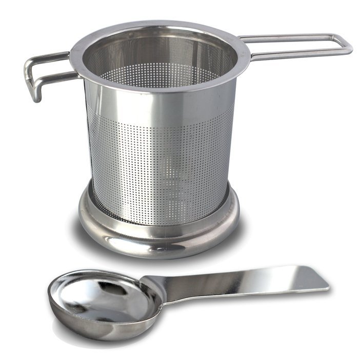 Stainless Steel Tea Infuser + Tea Scoop Spoon, Extra Fine Mesh Filter Loose Leaf Tea Strainer with 4.5 Inch Long...