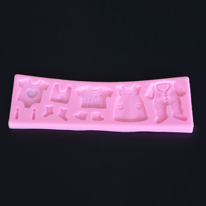 Huayang|Silicone Cute 3D Baby Clothes Fondant Mold Cake Chocolate Baking Tool Decoration N2