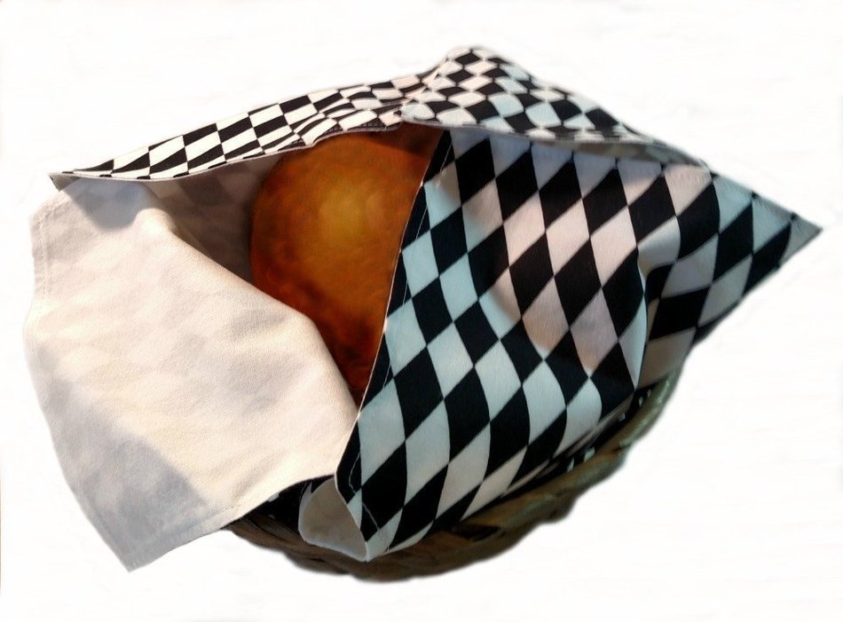 Rolls and Biscuits Basket Liner, Black and White