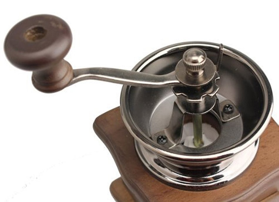 PuTwo B019XIUCZM Coffee Grinder Burr Coffee Grinder Stainless Steel with Ceramic Hand Crank, Wooden