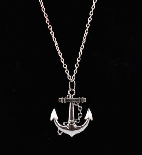 Hot Vintage Cute Silver Tone Retro Anchor Alloy Chain Pendant Necklace
