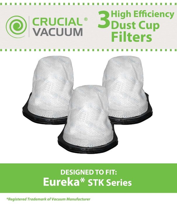 3 Eureka STK Quick Series Allergen Dust Cup Filters, Designed To Fit Eureka STK Quick Series 96B, 162A, 164B 169A... N3