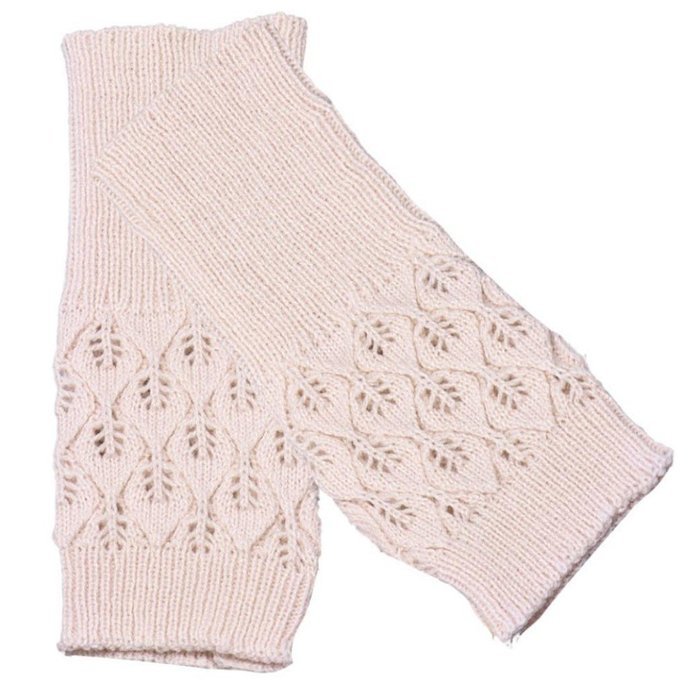 Hollow Out Leaves Knitted Gloves,Morecome Fashion Women Girl Knitted Gloves (Purple) N2