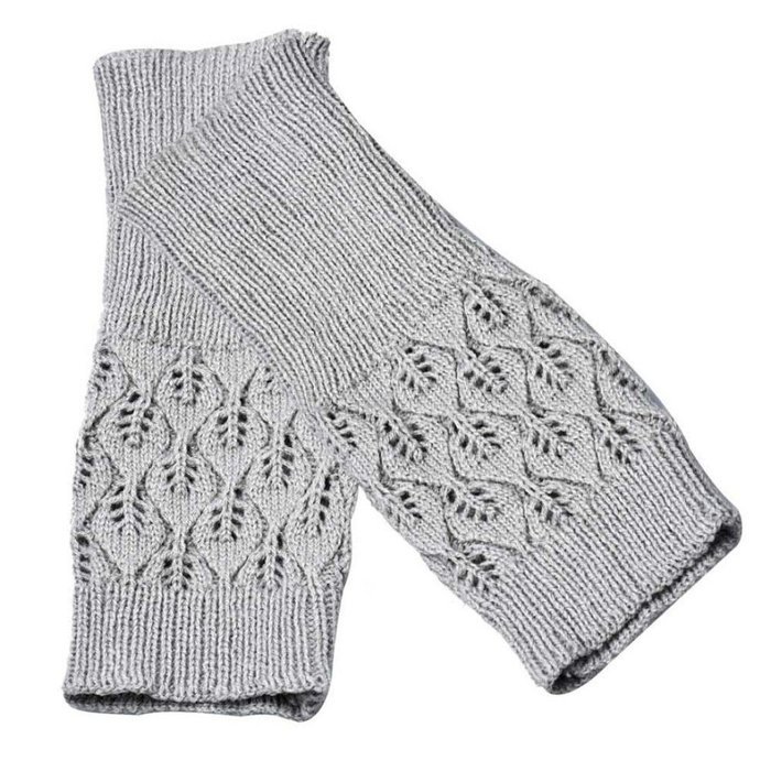 Hollow Out Leaves Knitted Gloves,Morecome Fashion Women Girl Knitted Gloves (Purple) N4