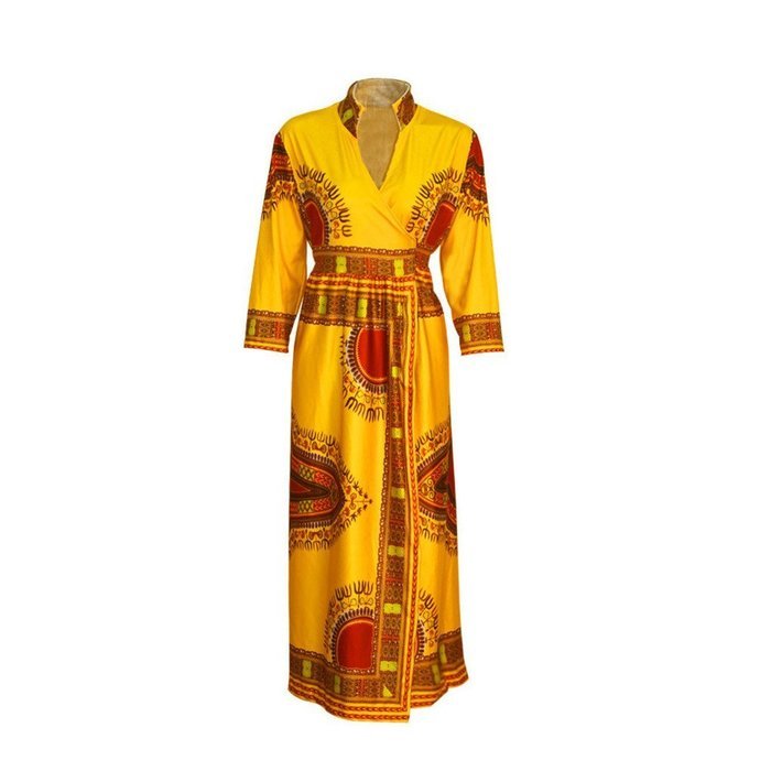 Women Dress,Haoricu Women Cloak African Print Dress Casual Straight Long Sleeve Dresses N18