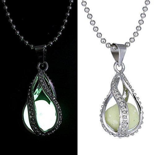 New Fashion Teardrop Magic Fairy Glow In The Dark Pendant Necklace Chain Jewelry N4