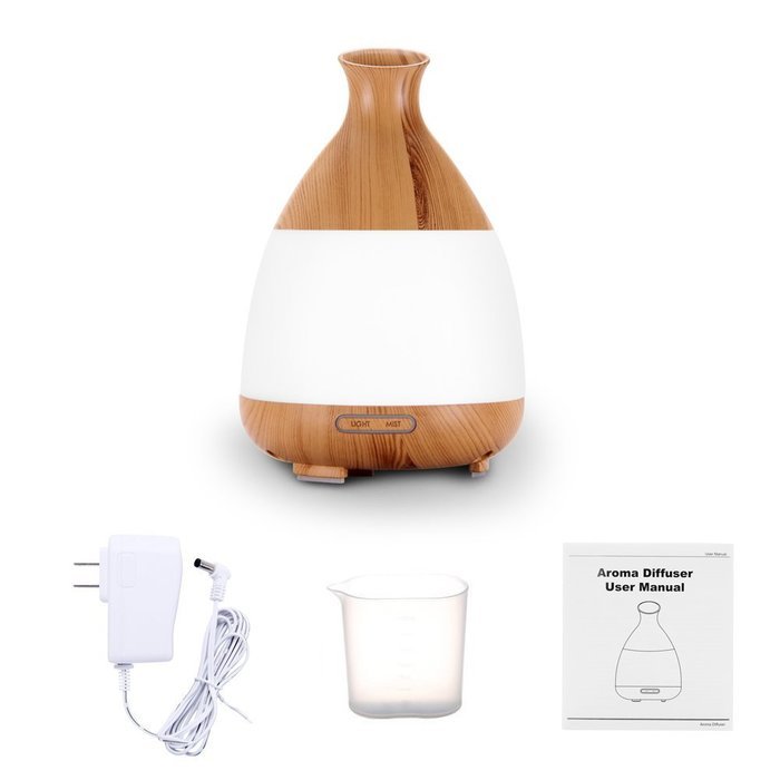 Sentexin 120ml Essential Oil Diffuser Wood Grain Mist Humidifier Aroma Diffuser with Colorful Led Light for Home... N7