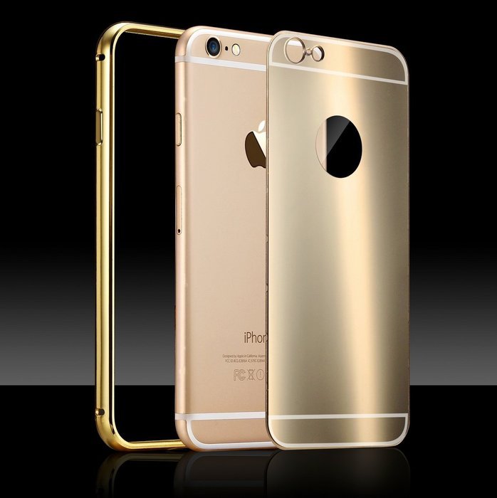 For iPhone 6 Case, Aroko Luxury Air Aluminum Metal Bumper Detachable + Mirror Hard Back Case ,2 in 1 cover ,Ultra...